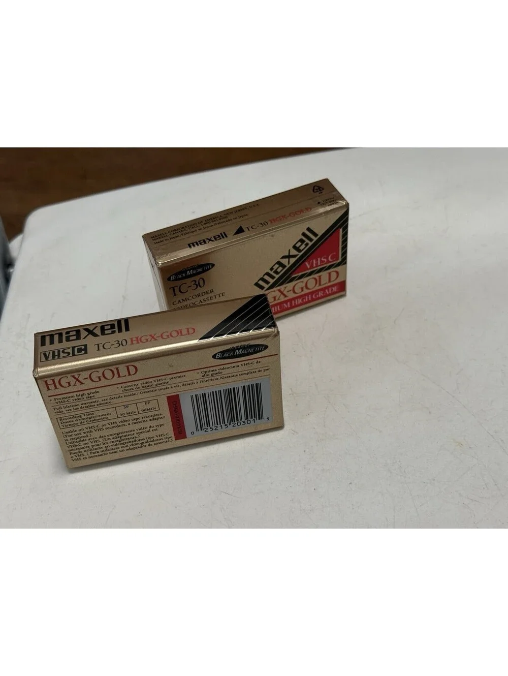 Maxell VHS C HGX-Gold Premium High Grade TC-30 Camcorder Videocassette Lot Of 2